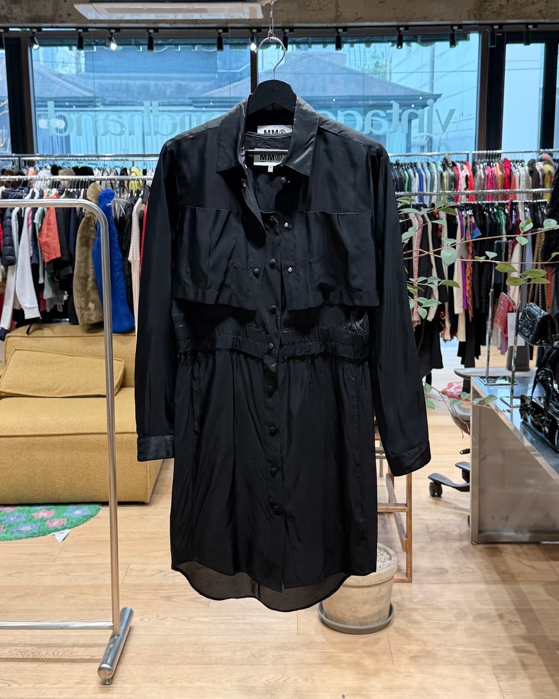 mm6 블랙 아세테이트 셔츠 원피스  상품이미지1