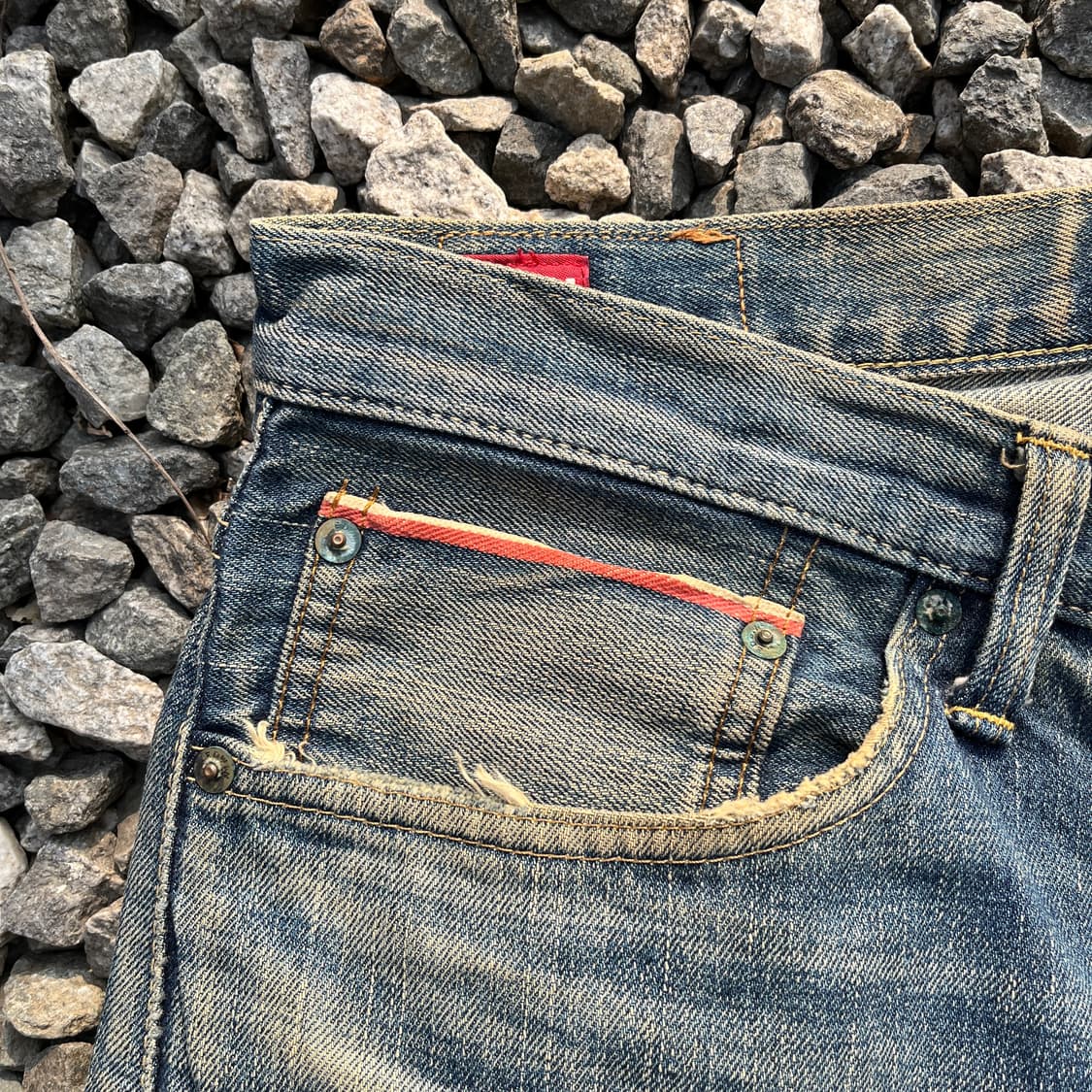 90s에드윈(JAPAN) 505ZX 신치백 셀비지 데님(실측확인) 상품이미지2