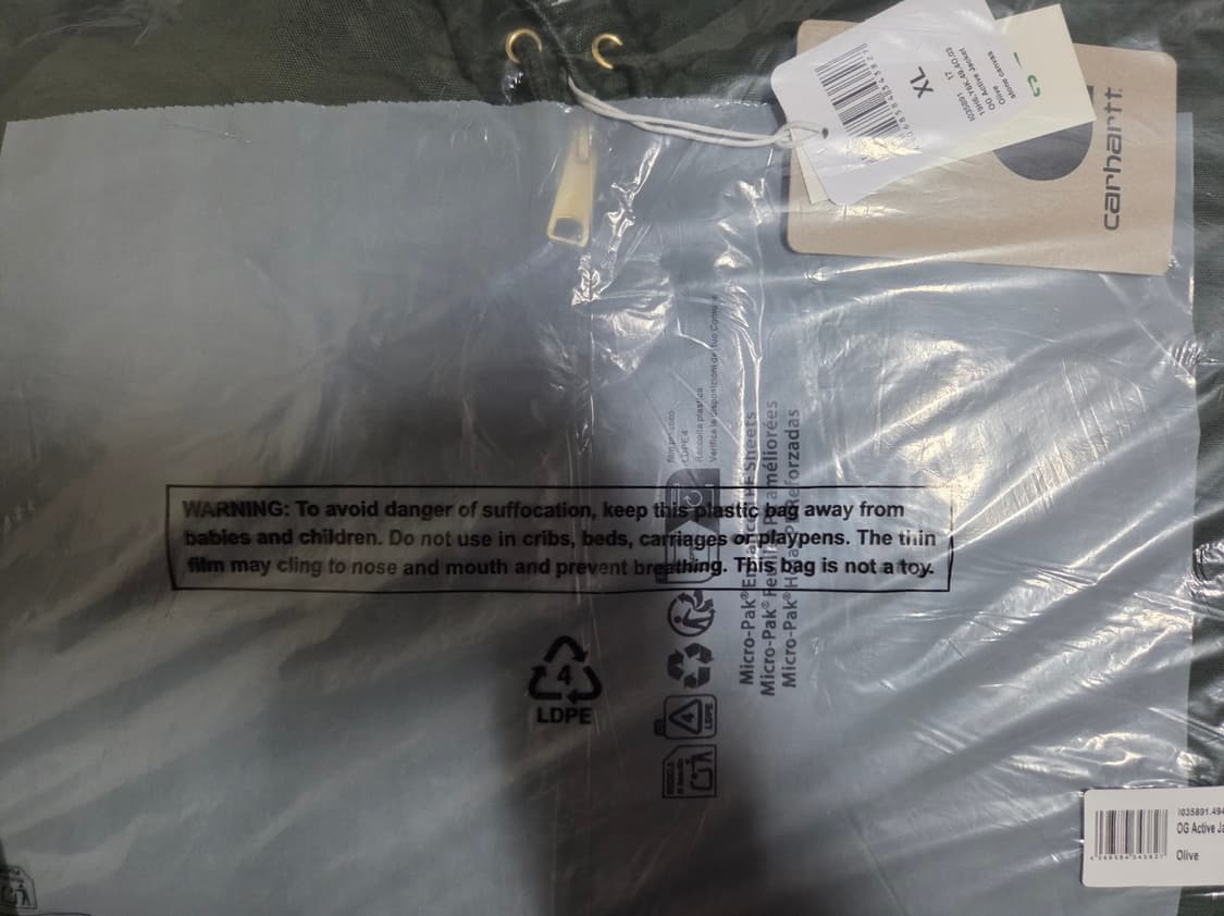 칼하트 WIP OG 액티브 자켓 올리브 스톤 캔버스 XL 상품이미지2