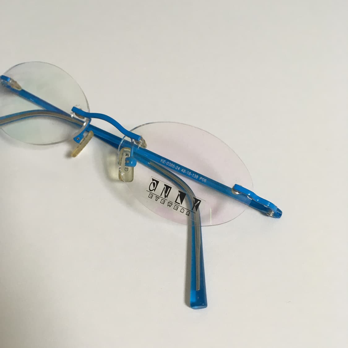 [1color] 데드스탁 빈티지 블루 림리스 무테 안경 상품이미지5