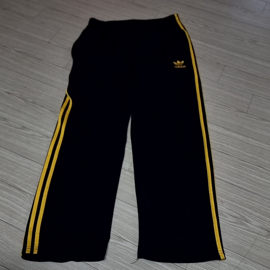 아디다스 삼선 트레이닝 바지 블랙/옐로우(실측) 상품이미지2