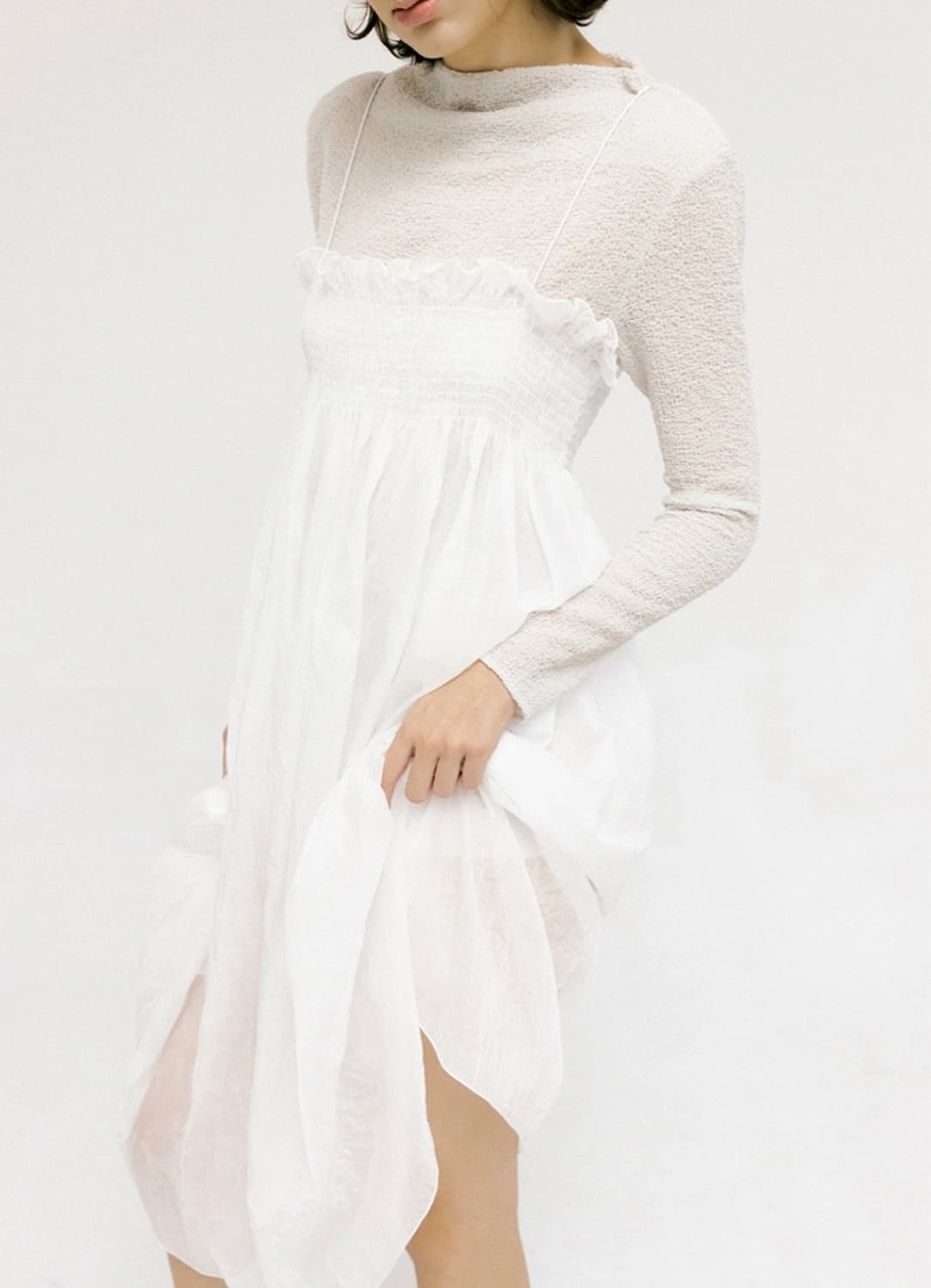 PoshyFreckles Crinkle Two-way Dress_Porc 상품이미지1