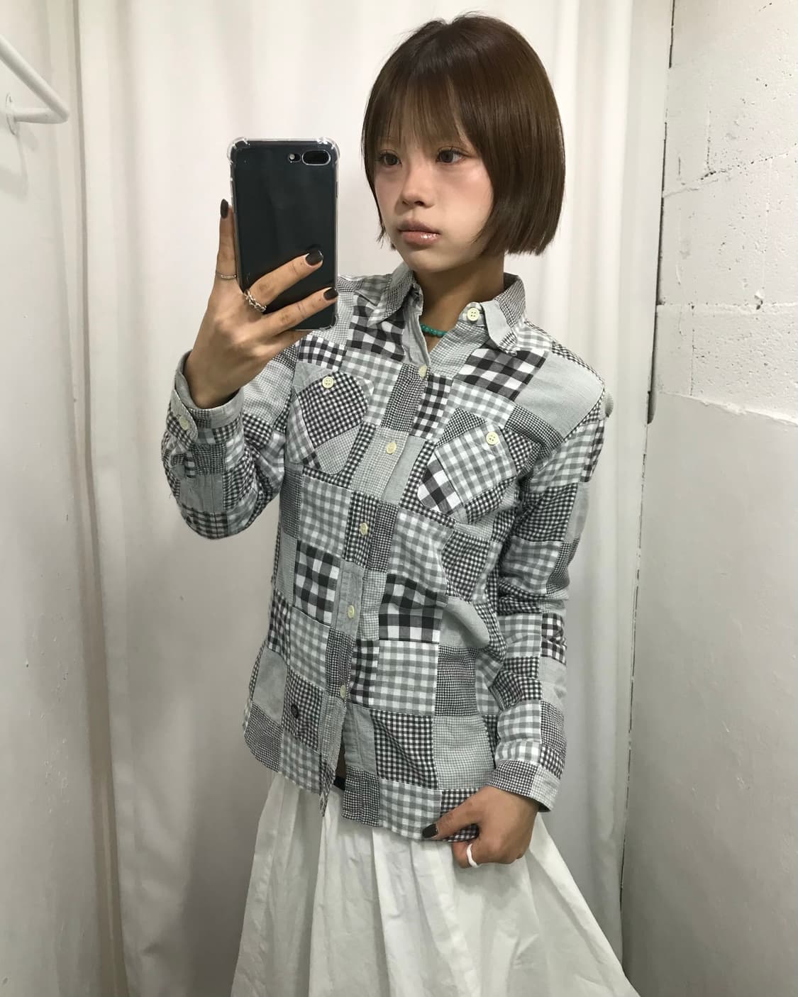 🐵베이프 베이비 마일로 패치 워크 체크 셔츠 🐵 상품이미지2