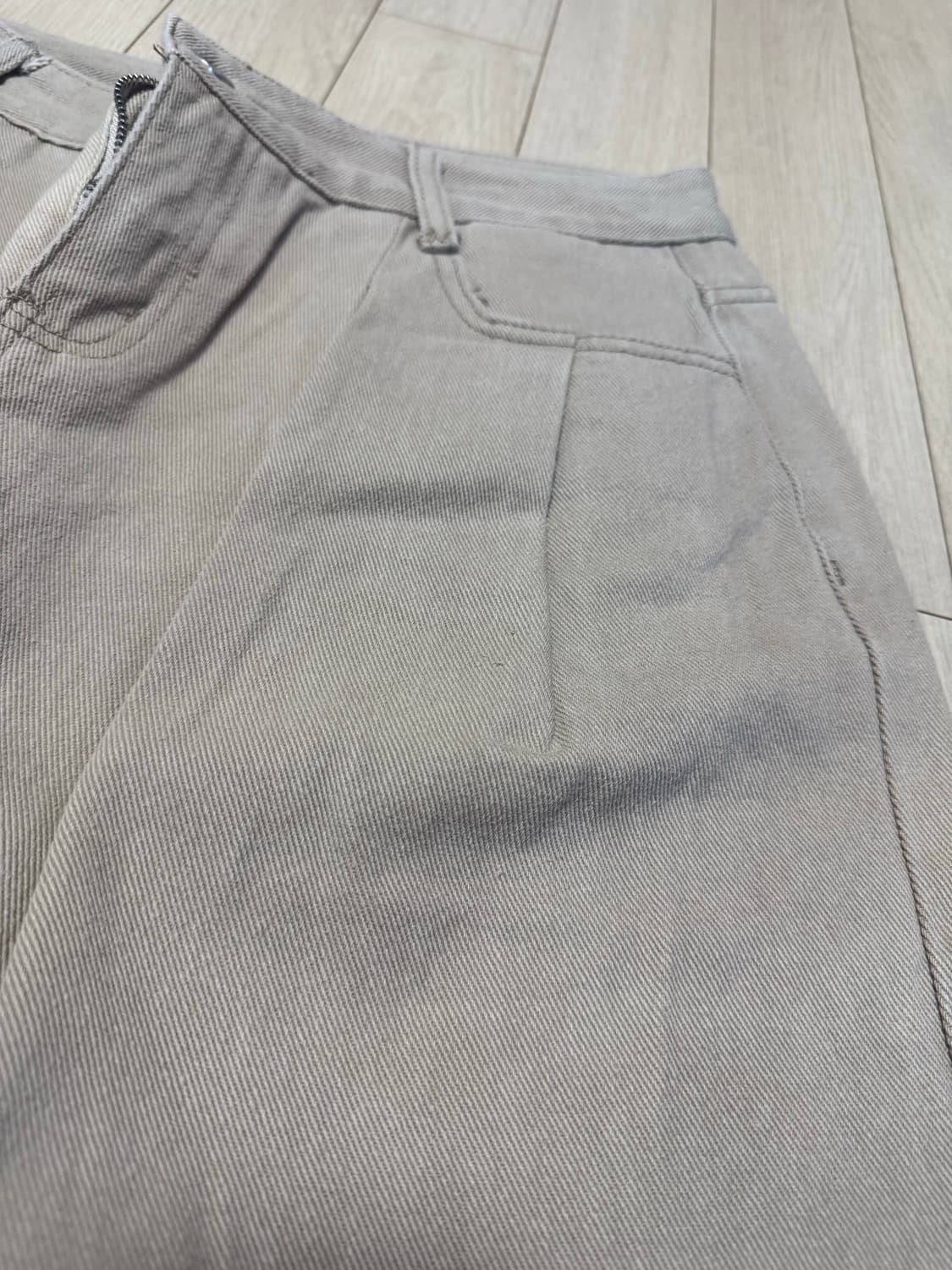 베이지 데님 와이드팬츠  상품이미지3