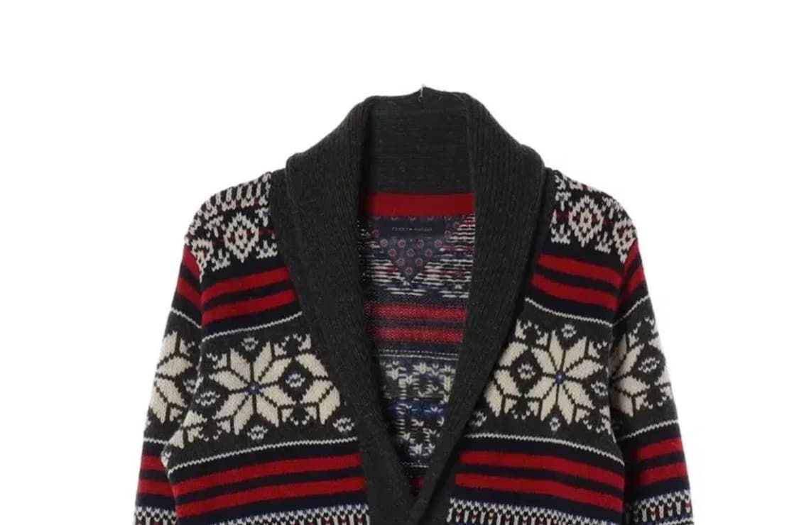 타미힐피거 에스닉패턴 숄카라 울 가디건 S 무료배송 상품이미지3