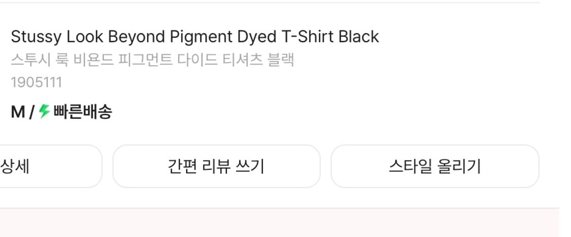 스투시 반팔 Look Beyond Pigment Dyed Black 상품이미지4