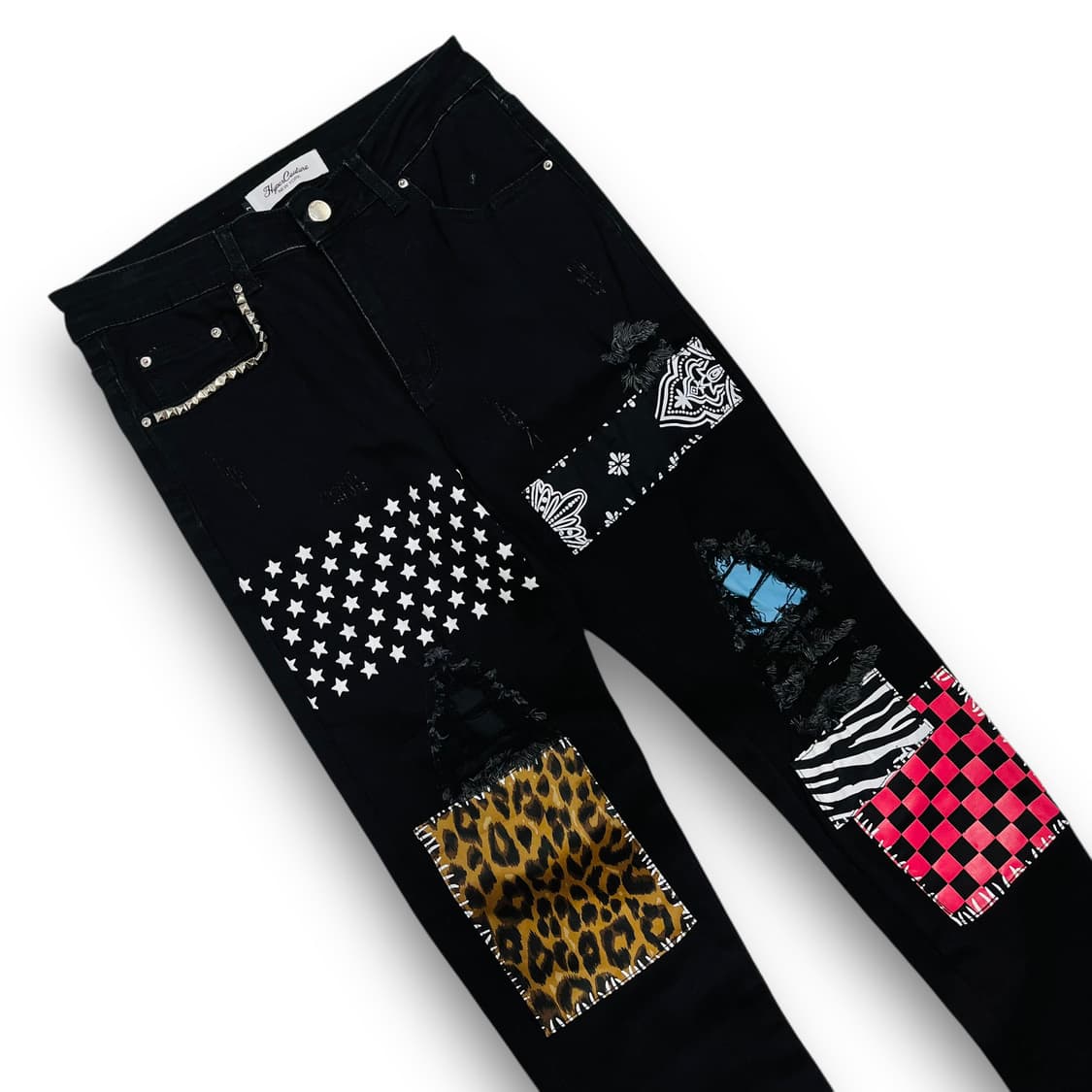 펑크 Hyper Couture 스터드 호피 스타 팬츠 상품이미지3