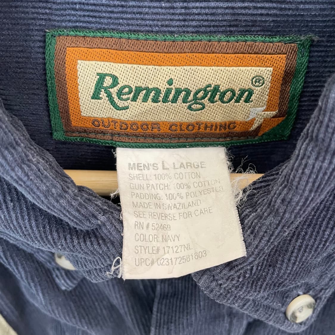 빈티지 네이비 코듀로이 원포켓 긴팔 헌팅 셔츠 L 상품이미지6