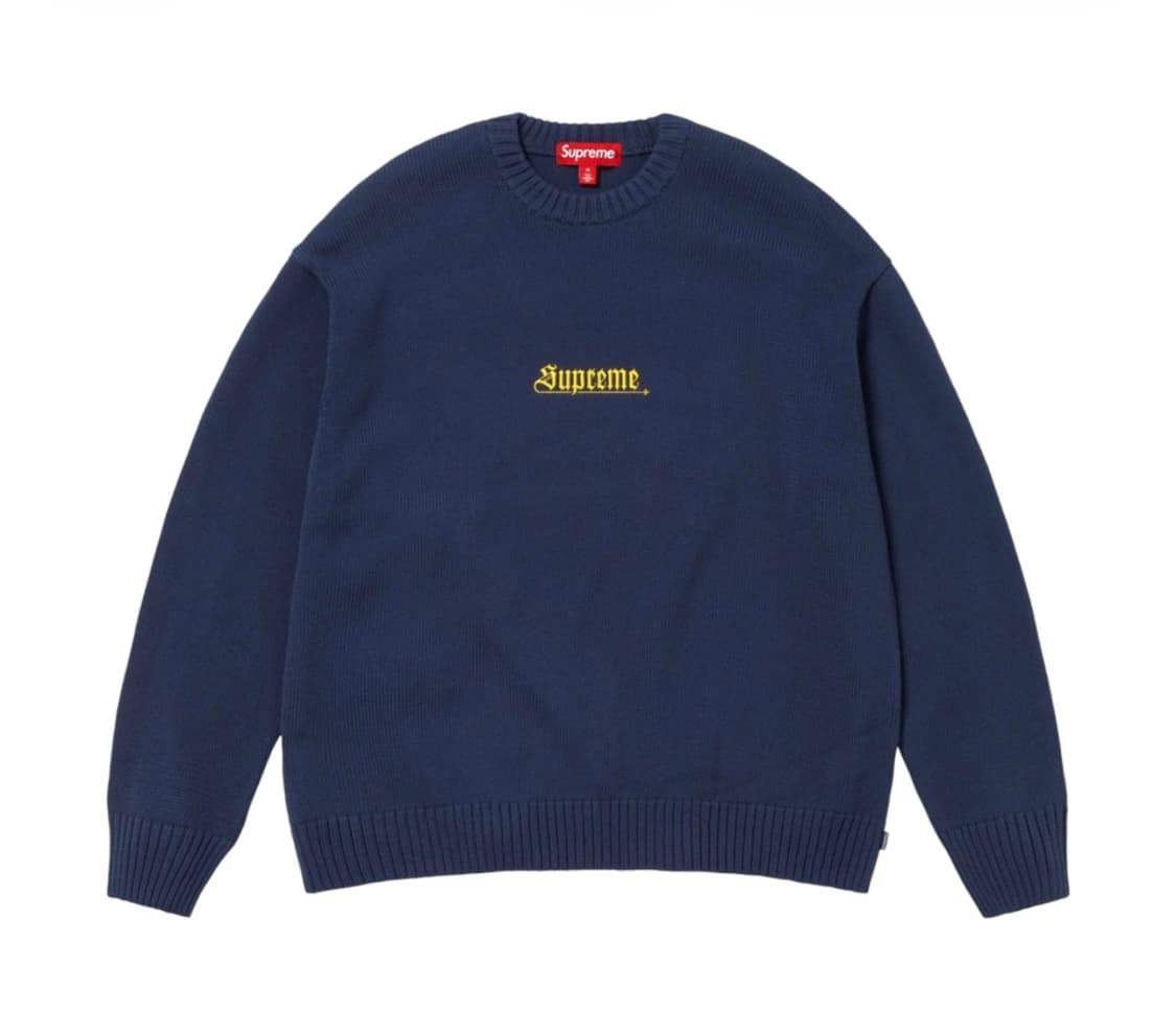 슈프림 올드 잉글리쉬 스웨터 네이비 - L 상품이미지1