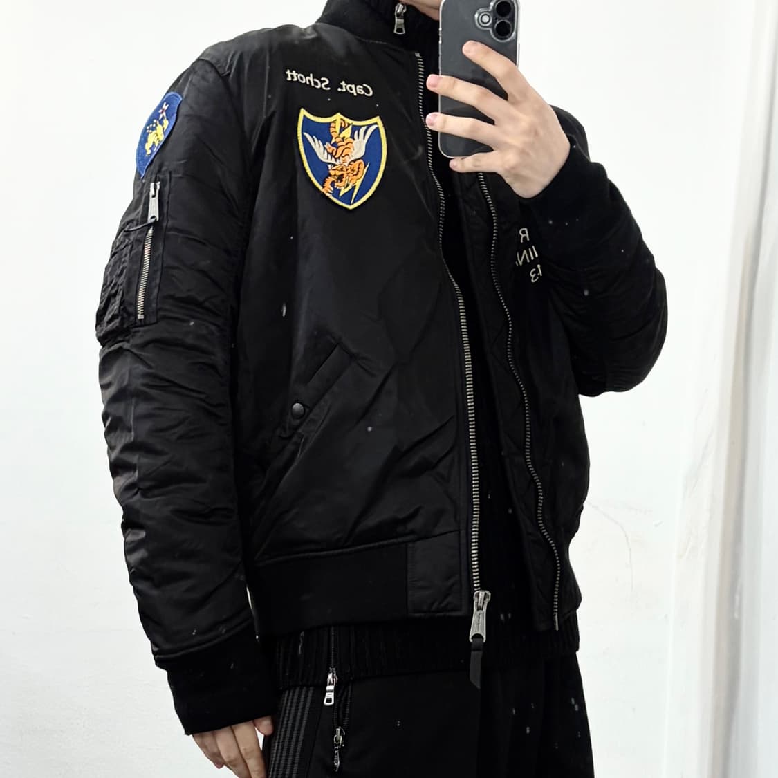 쇼트 엠브로이더리 플라이트 자켓 상품이미지4