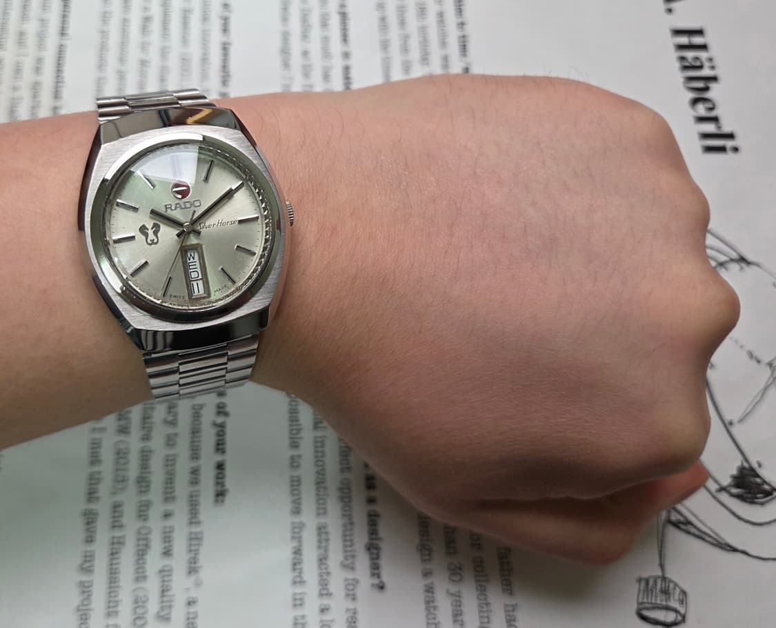 빈티지 라도 실버호스 순정 실버판 데이데이트 오토매틱 브레이슬릿 ver. 상품이미지9