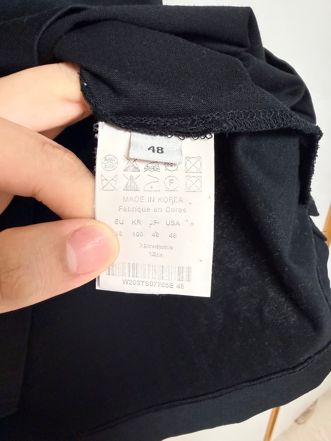 우영미 백로고 티셔츠 블랙 48 상품이미지7