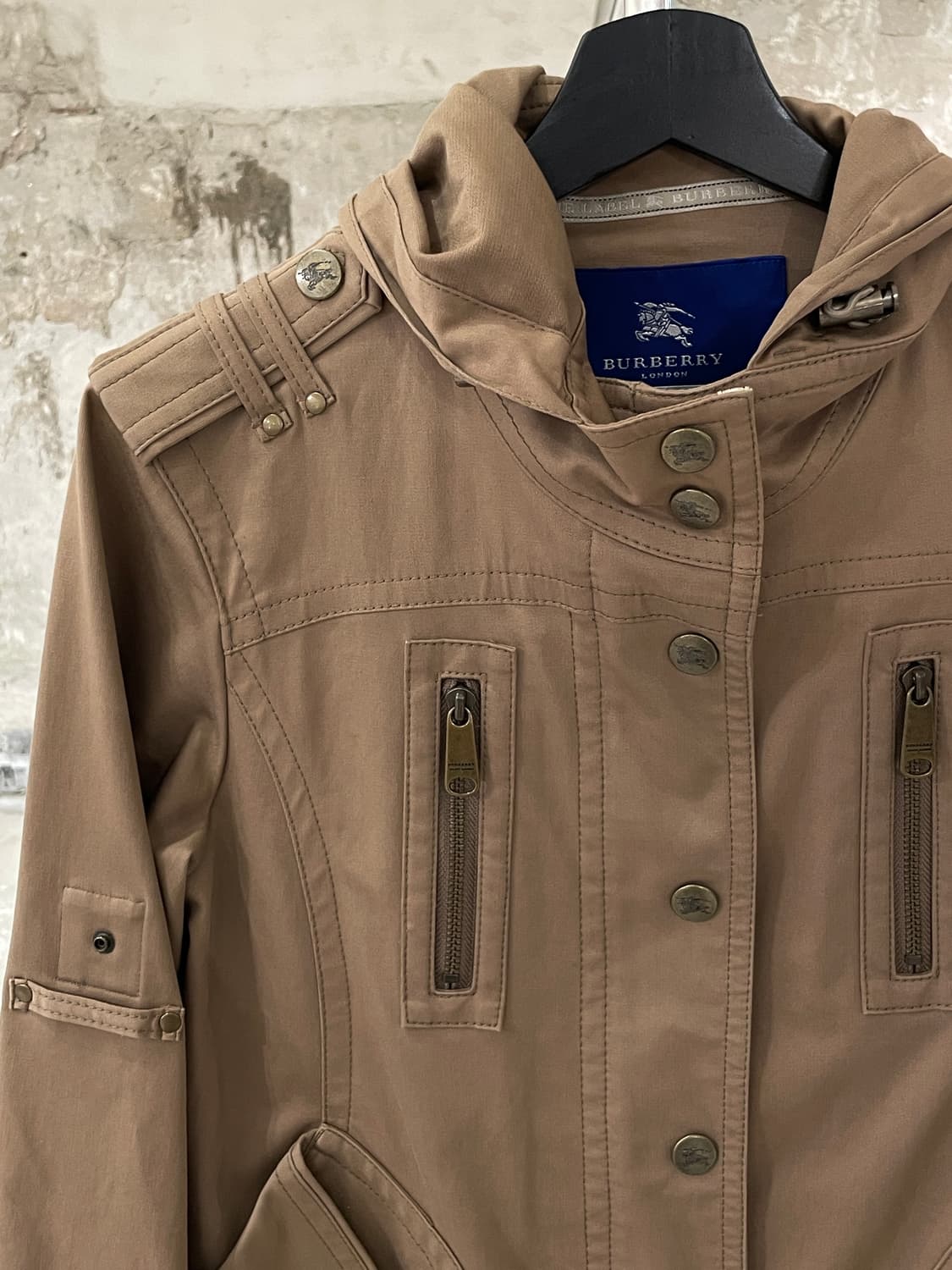 버버리 블루라벨 브라운 스트링 후디 야상 자켓 상품이미지2