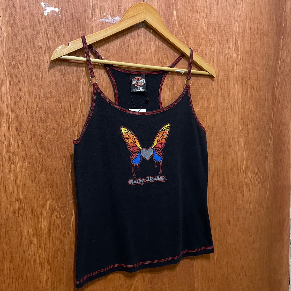 (L) Harley Davidson 할리 나비 프린팅 슬리브리스 끈나시 상품이미지3