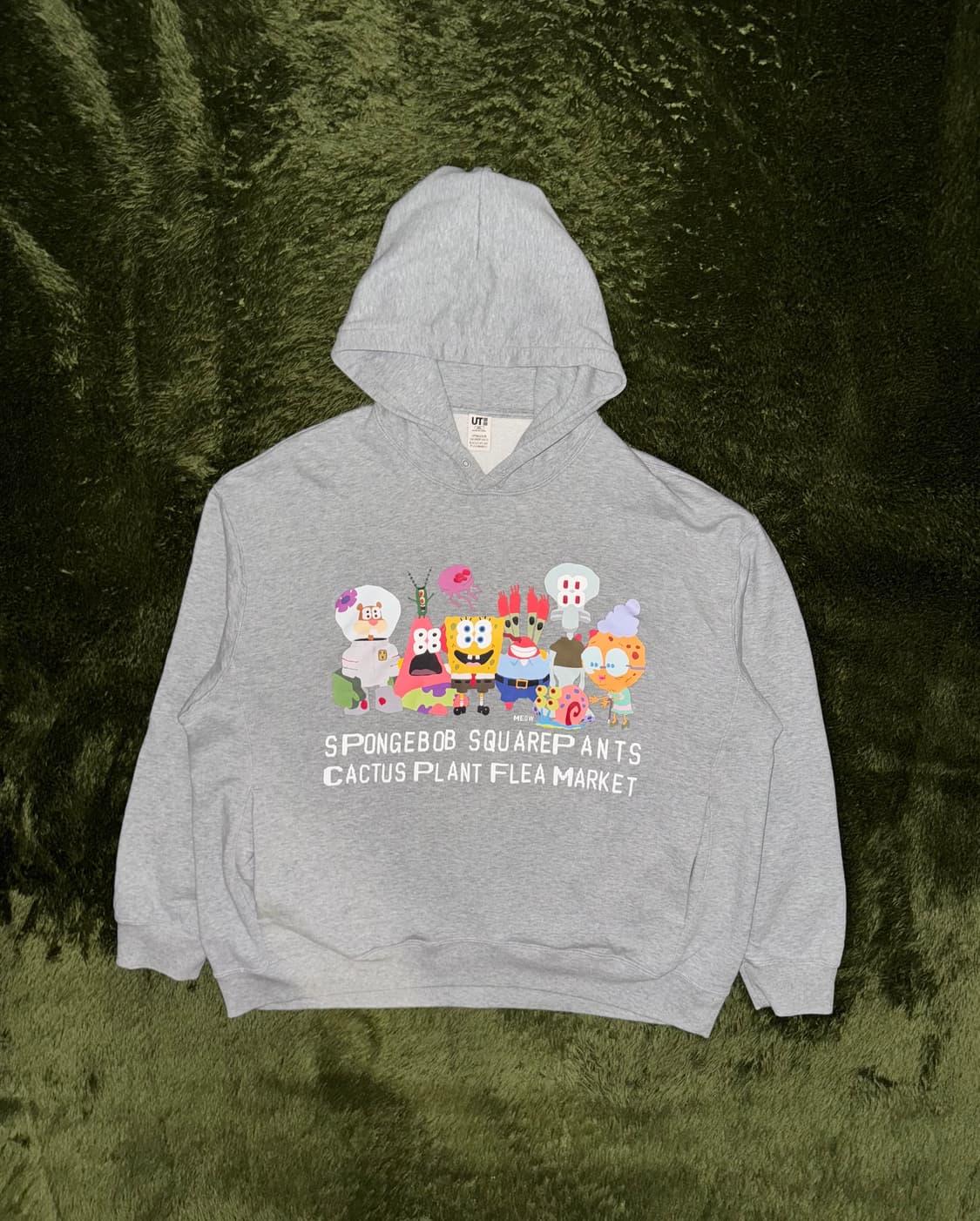 [3XL] 유니클로 X CPFM X 스폰지밥 콜라보 후드티 그레이 상품이미지1