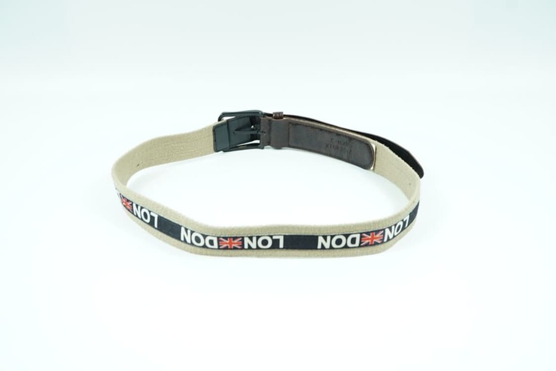 런던 유니온잭 자수 캔버스 레더 믹스 벨트 상품이미지4