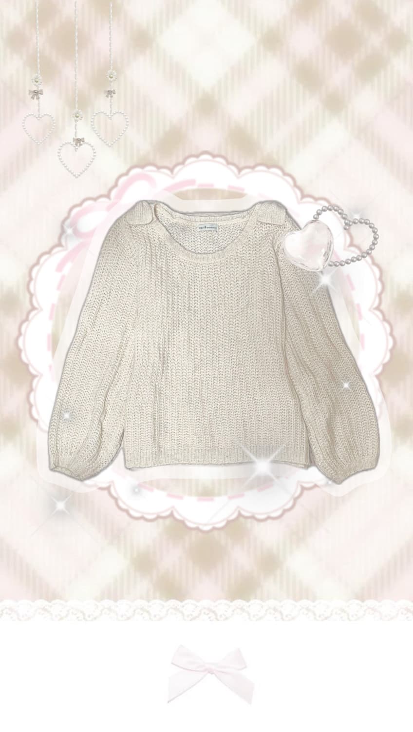 고전 화이트 펄 리본니트 리즈리사st 히메갸루 라떼갸루 리즈리사 상품이미지2