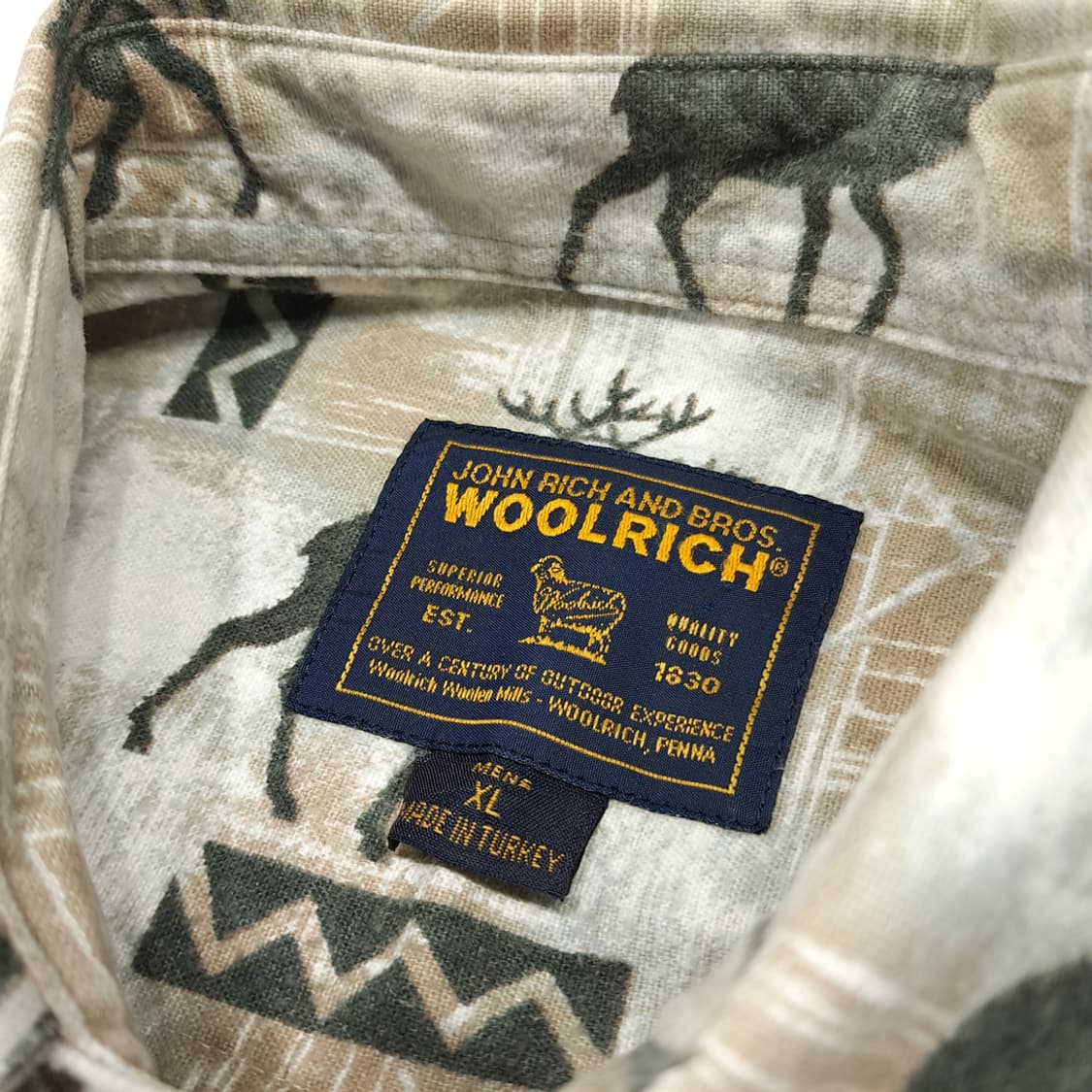 CL407 XL 울리치 00s 코튼 헌팅 플란넬 베이지 셔츠 남방 상품이미지3