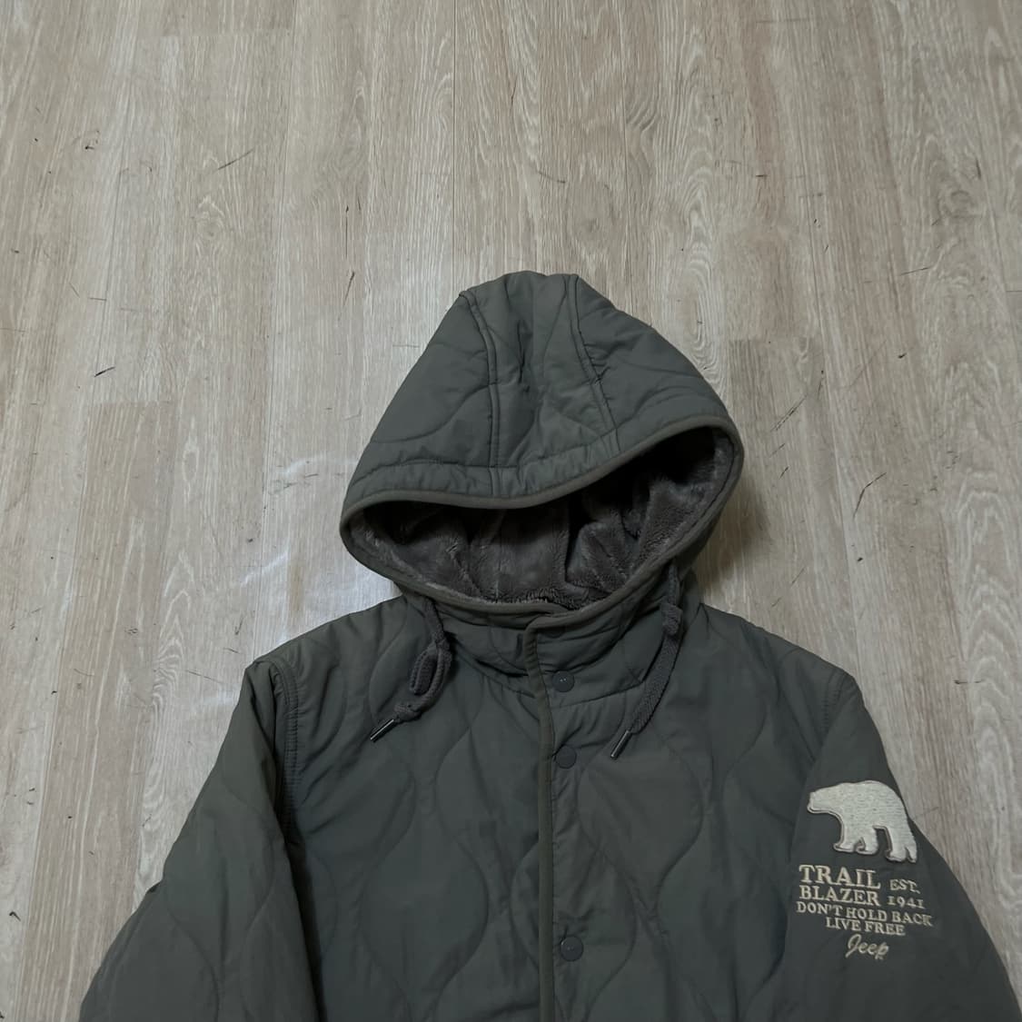 지프 오버사이즈 후드 퀼팅 경량패딩 S/90  상품이미지2