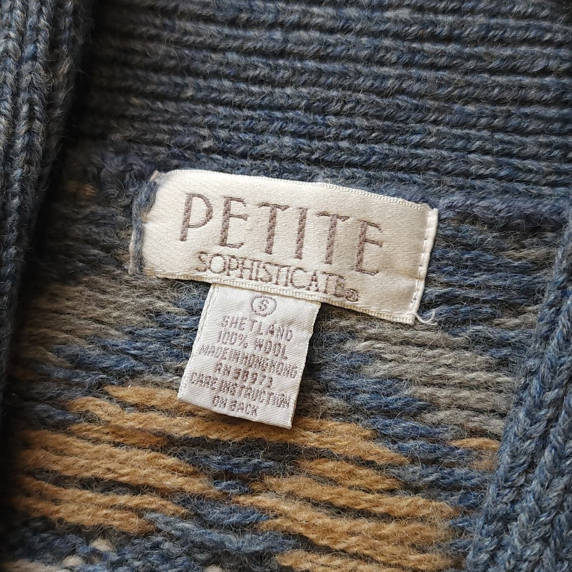 90s 프렌치 울 가디건 숄카라 울 니트 스웨터 버튼 가디건 S 상품이미지5