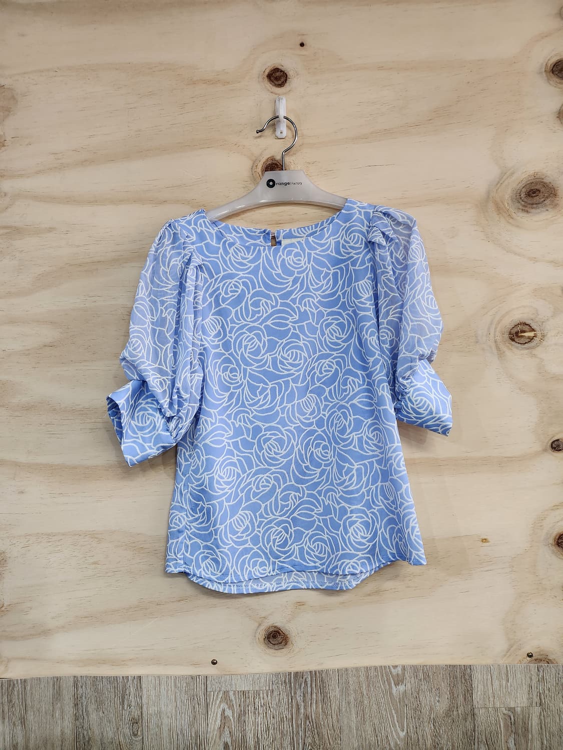 586) 장미 패턴 블라우스 상품이미지1