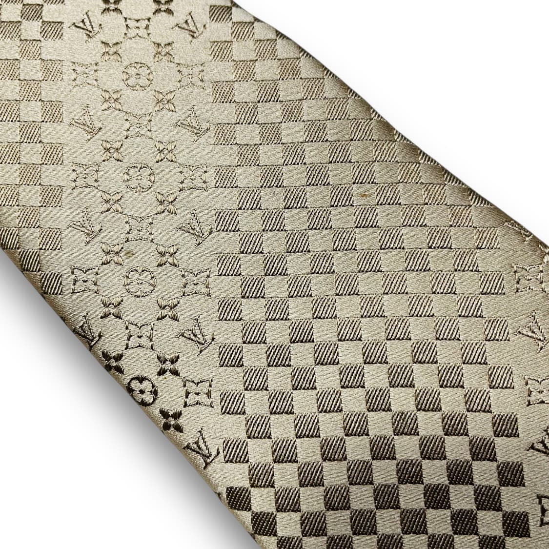 루이비통 아카이브 시그니처 로고 골드 실크 넥타이 상품이미지6