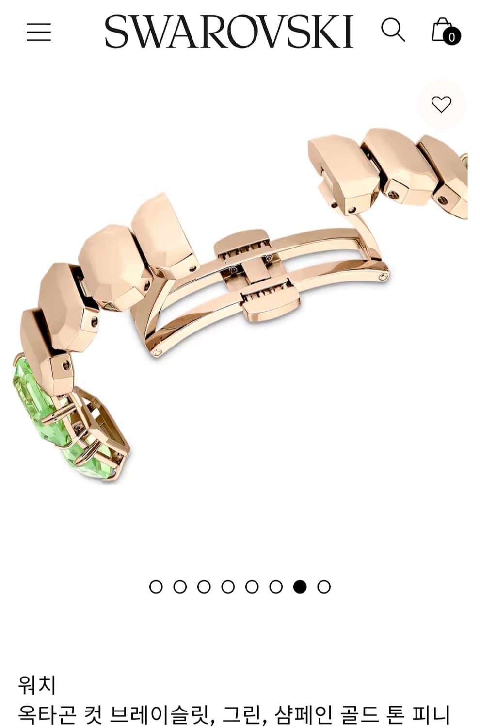 정가70만~새제품)스와로브스키 신형 그린 크리스탈 시계 정품 상품이미지5