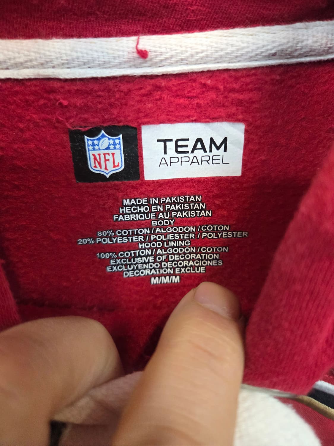 Nfl 샌프란시스코 포티나이너스 팀 기모 후드티 M 상품이미지3