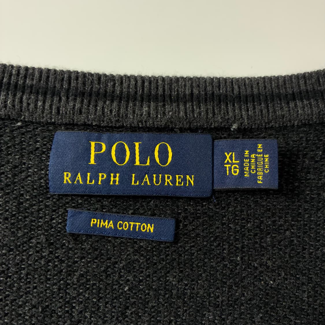 Polo  폴로 랄프로렌 자수 피마코튼 차콜 라운드 니트  상품이미지4