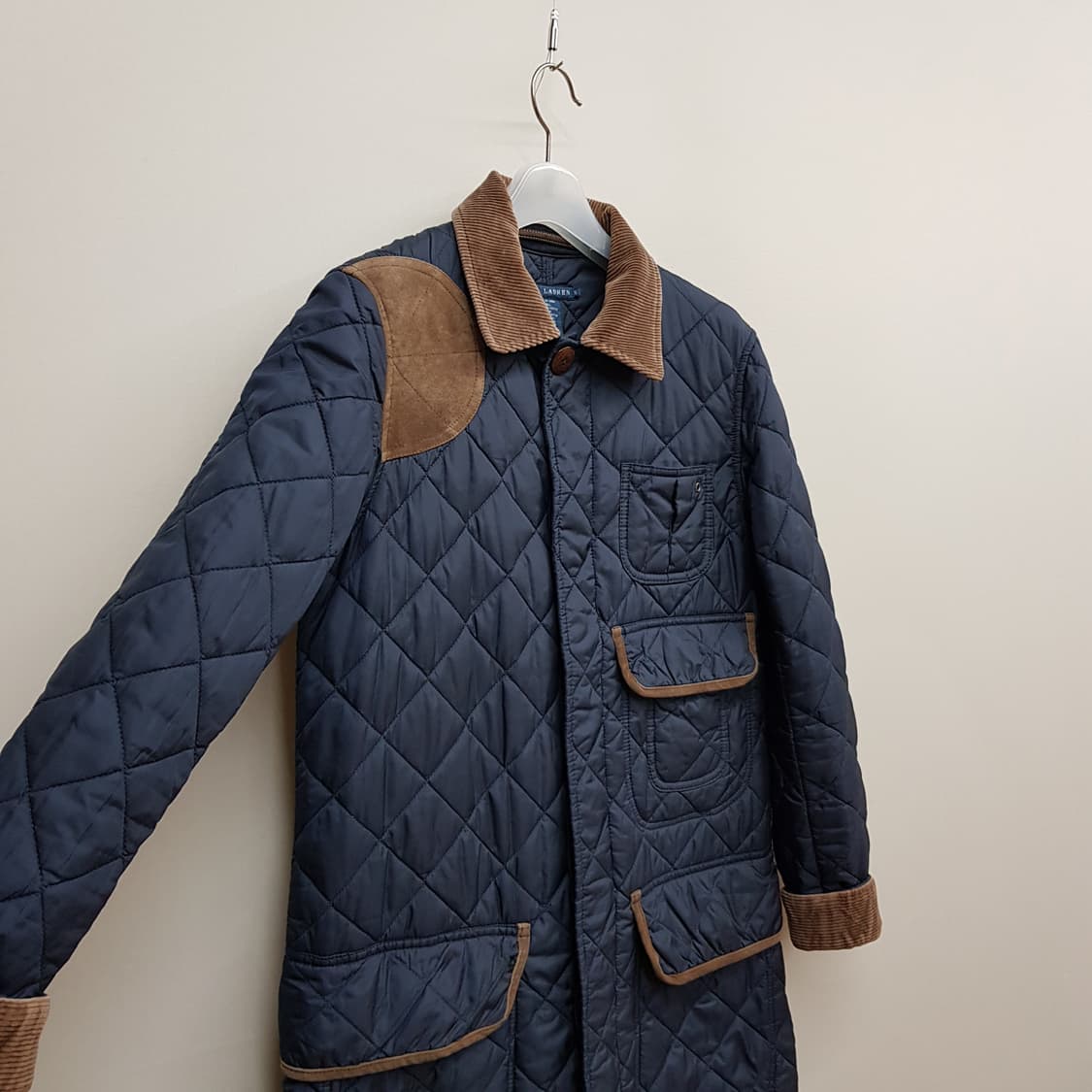 랄프로렌 퀼팅 코듀로이 배색 롱자켓 S사이즈 상품이미지3