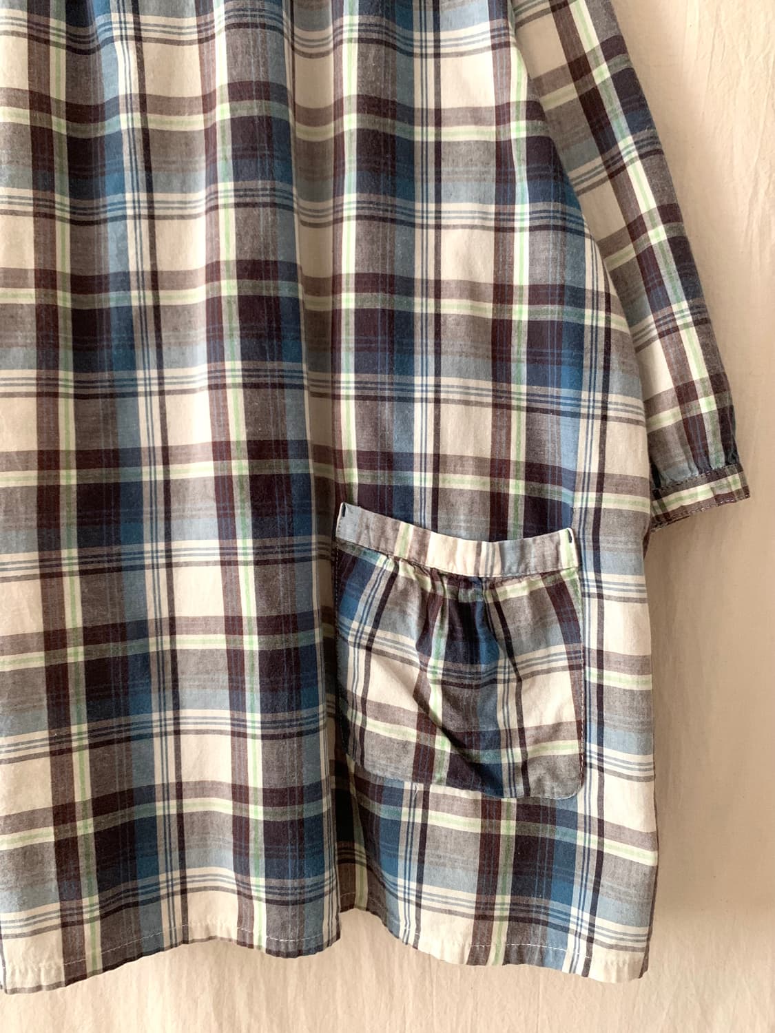 블루 체크 둥카 모리 블라우스 상품이미지3