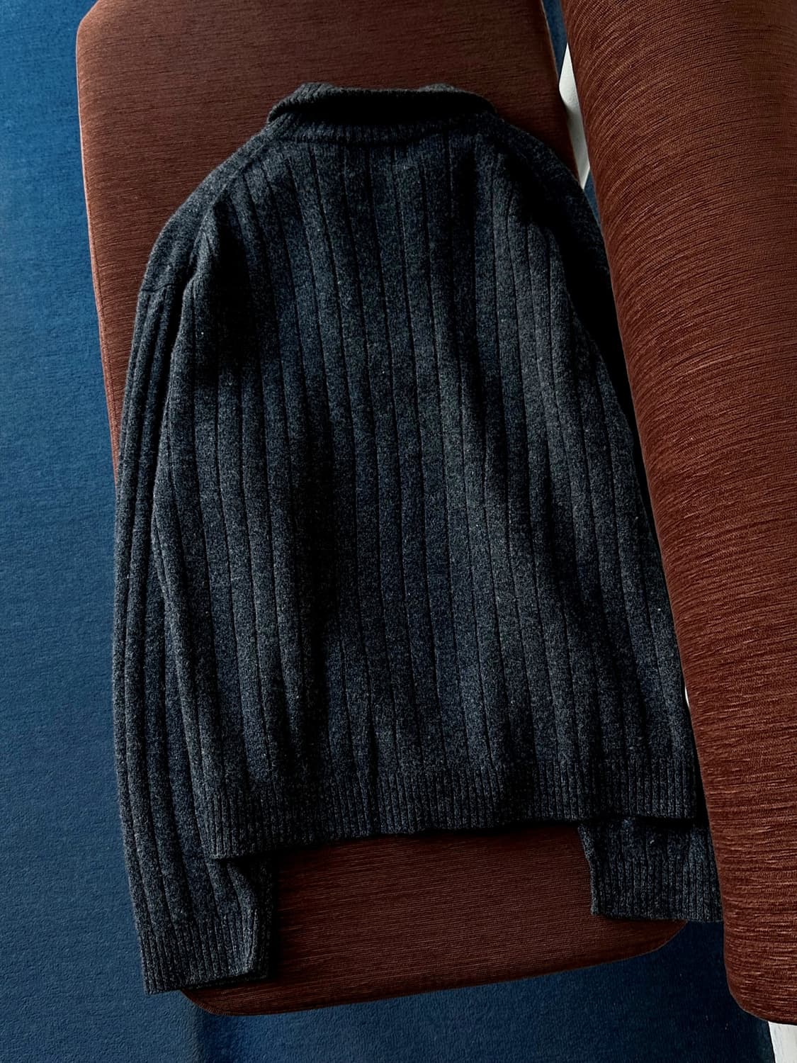 Wide rib wool zip design knit P/O 상품이미지5