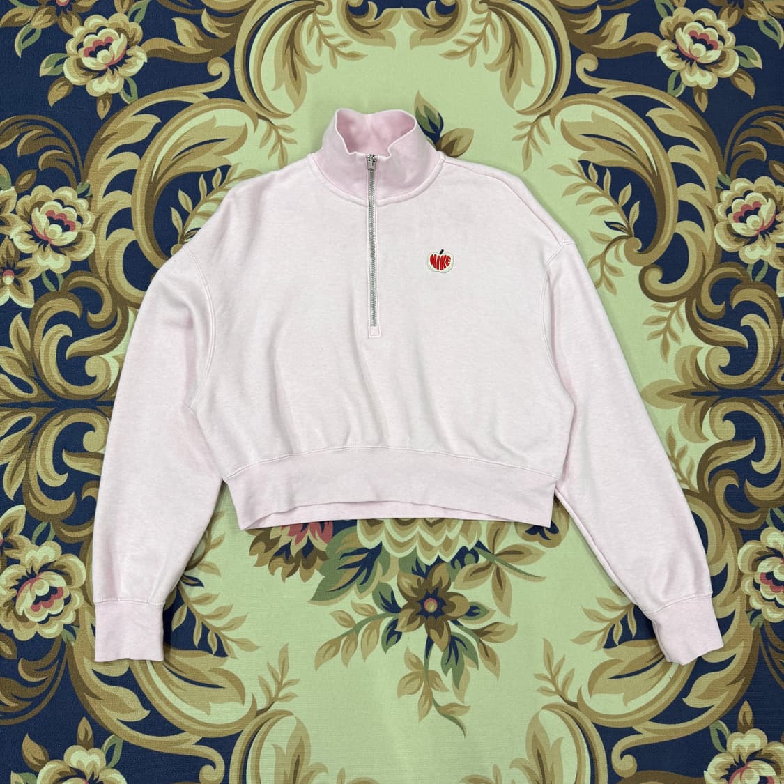 (우먼즈L)나이키 NIKE 피닉스 반집업 크롭 맨투맨(핑크) 상품이미지1