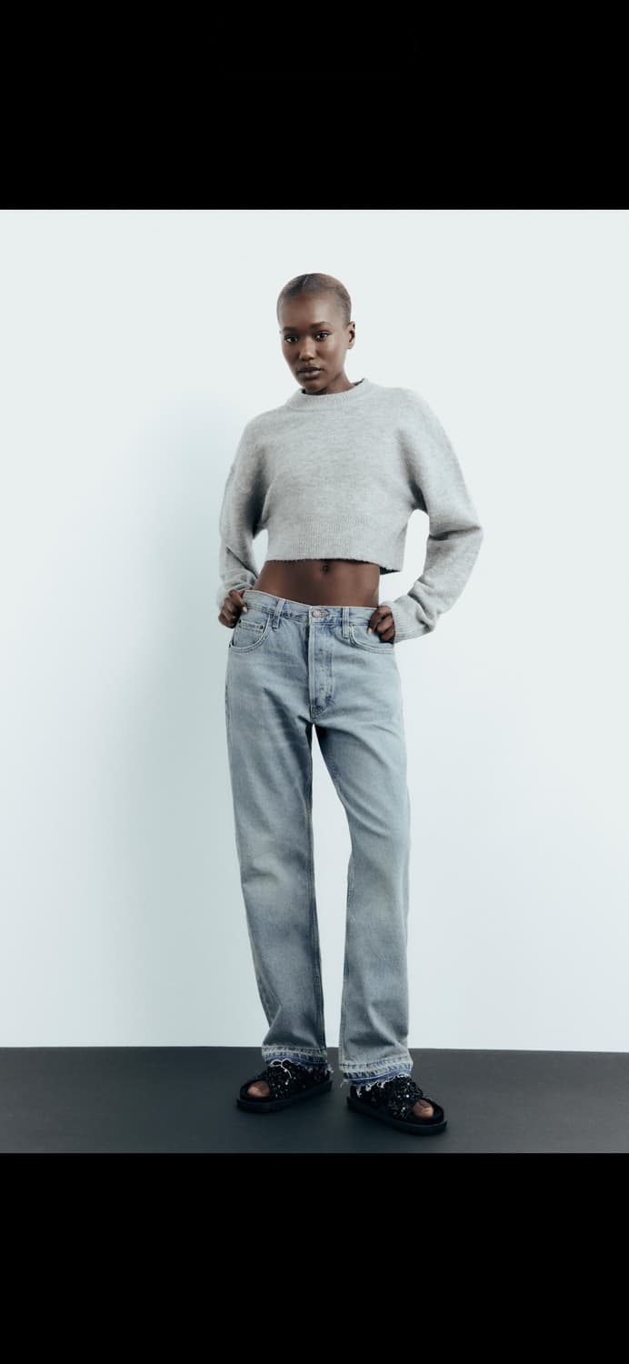 자라(zara) 울 부클 크롭 니트 상품이미지3