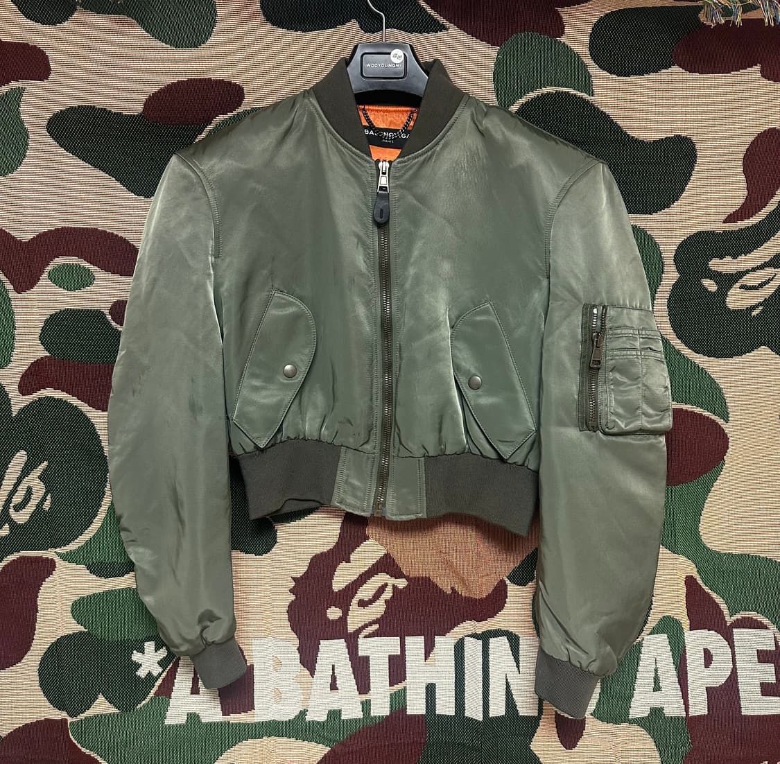 [ M ] 발렌시아가 크롭 봄버 카키 상품이미지2