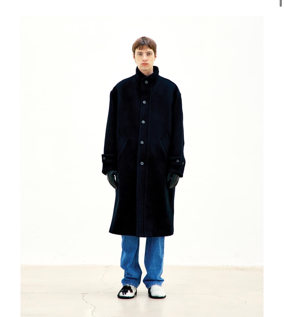 쿠어 싱글 코트 L사이즈 버진울 하이넥 코트 발마칸 코트  상품이미지4