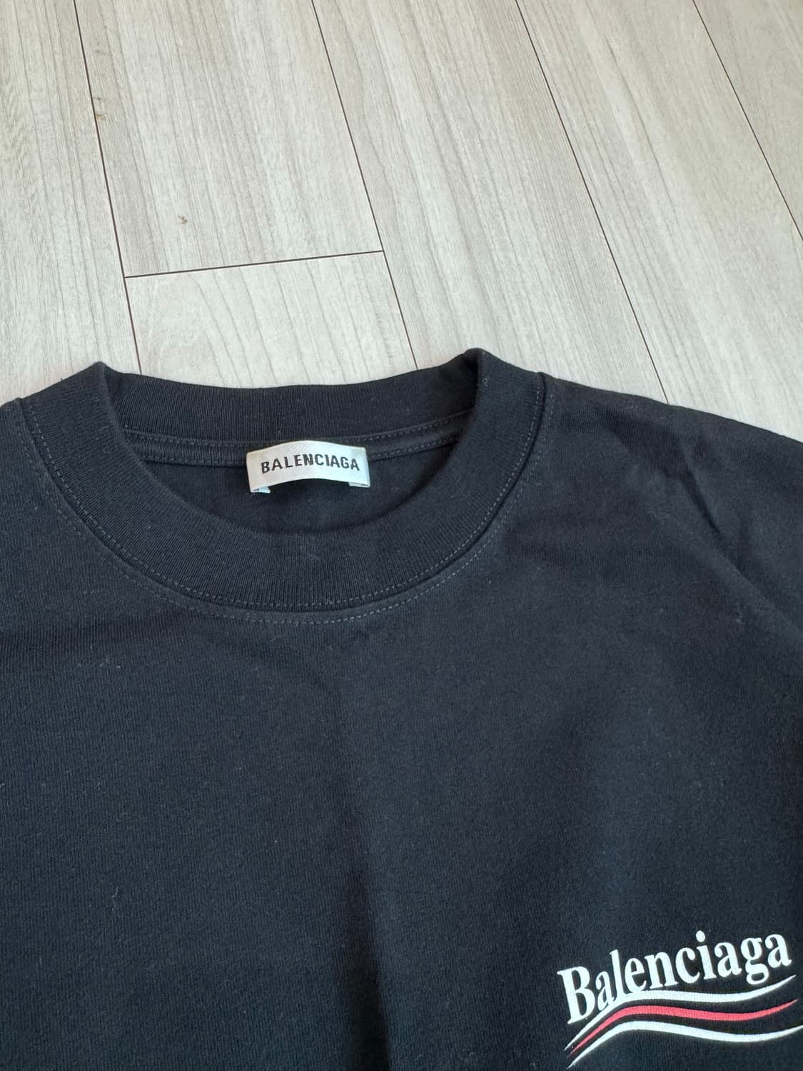 [백화점판] 발렌시아가 웨이브 로고 반팔 M 상품이미지5