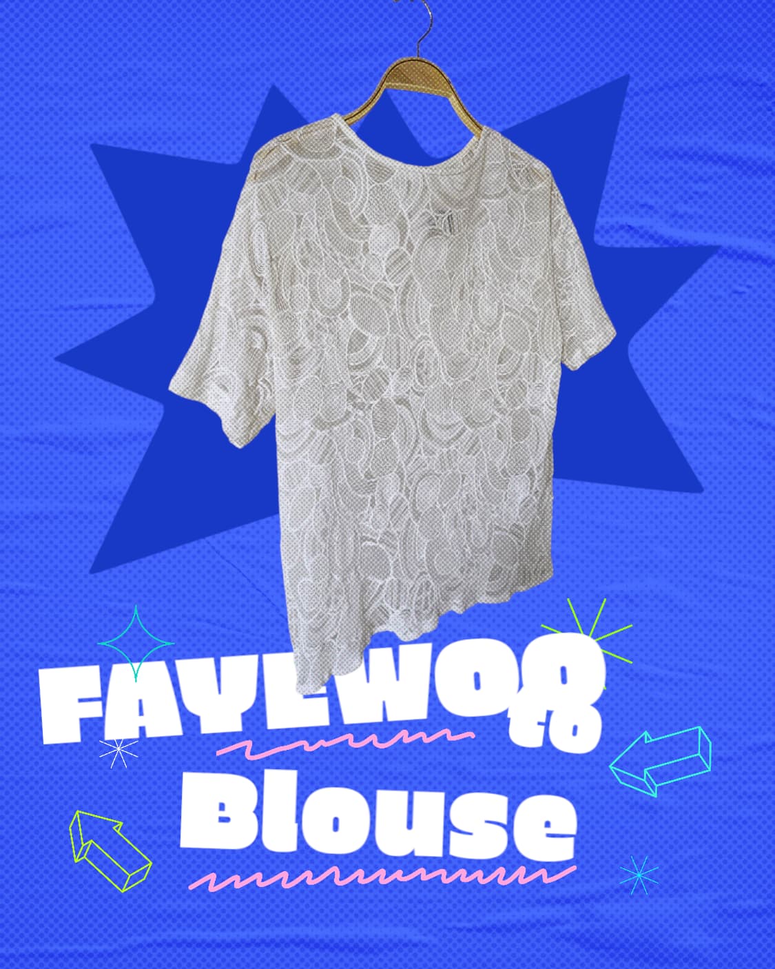 ♧ 페이우 FAYEWOO 화이트 레이스 반팔 블라우스 55 상품이미지1