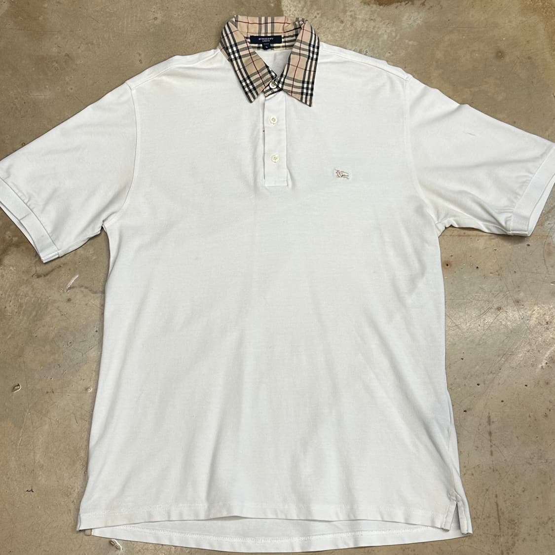 🫶🏻 버버리 노바체크 카라 White 반팔티 🫶🏻 상품이미지1