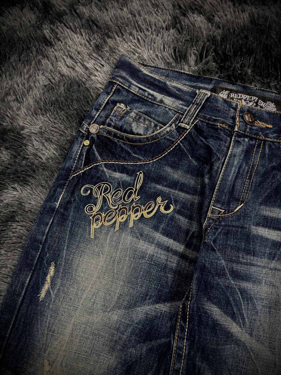 Red Pepper X Ed Hardy 자수 부츠컷 데님팬츠 상품이미지3