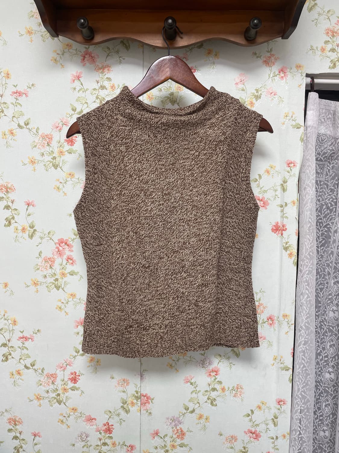 리운드넥 버튼 조끼 상품이미지2