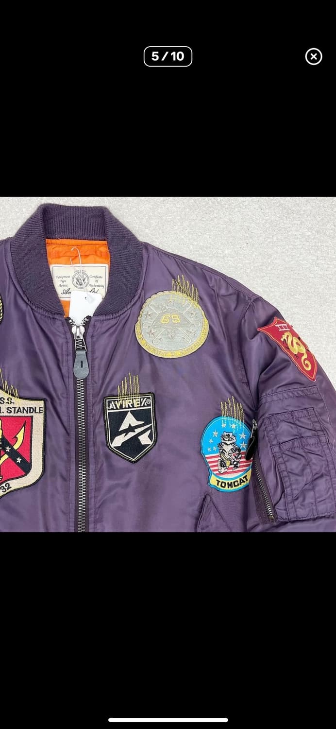 재팬 아비렉스 퍼플 탑건 패치 MA-1 상품이미지5