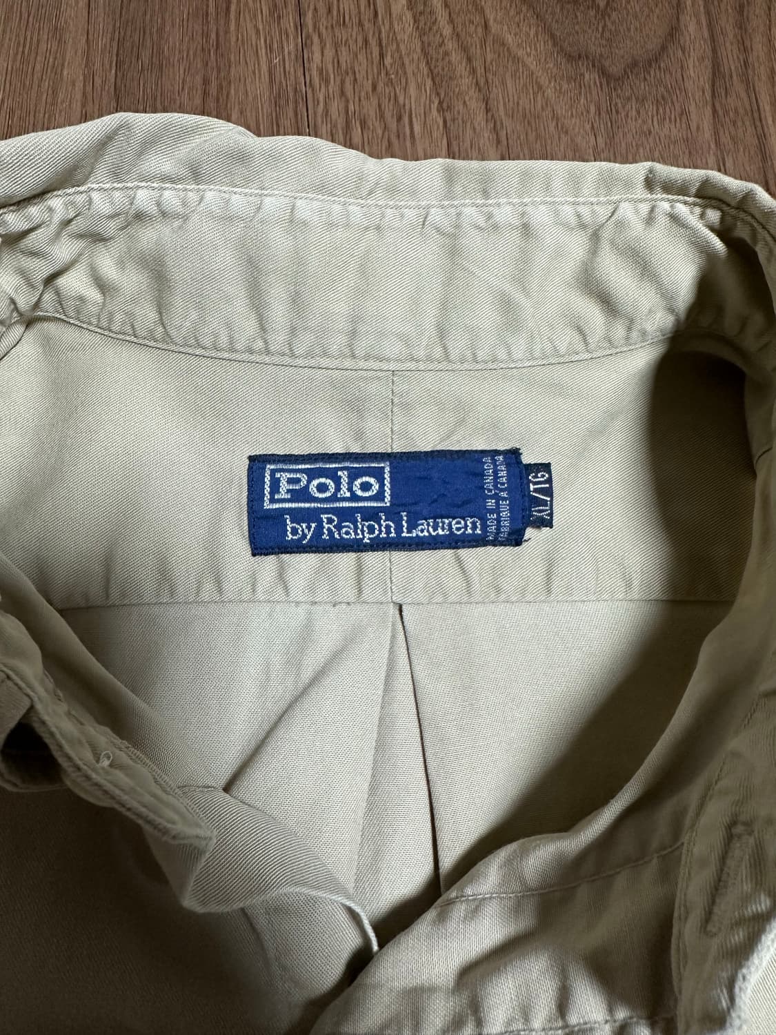 빈티지 폴로 셔츠 베이지 빅셔츠 캐나다제 상품이미지5