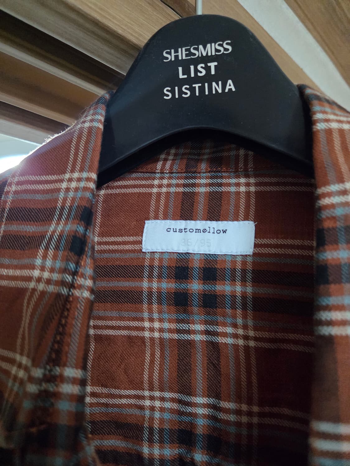커스텀멜로우 브라운 체크 셔츠 상품이미지2
