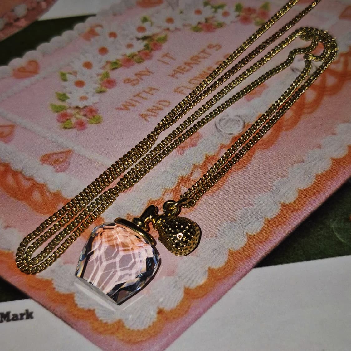 90s 스와로브스키 향수 보틀 크리스탈 목걸이 상품이미지7