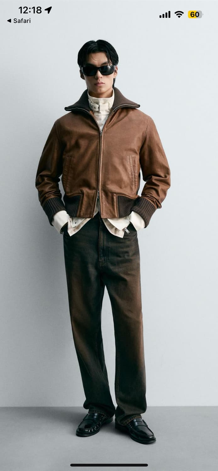 자라 하이넥 레더자켓 L->XL 교환 상품이미지2