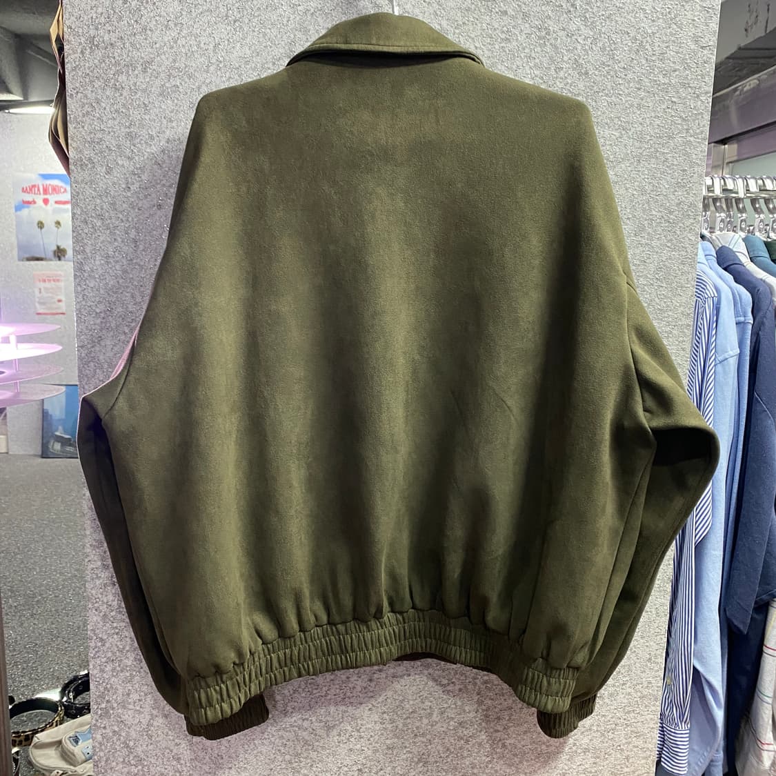 빈티지 카키 스웨이드 투웨이 블루종 자켓 B3927 상품이미지3