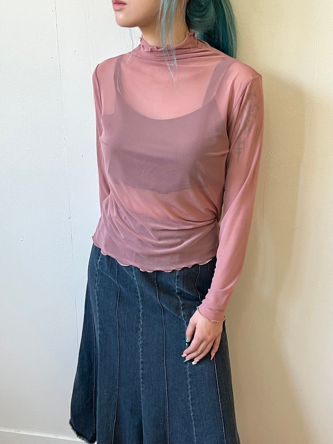 CLEA 인디핑크 시스루 터틀넥 상품이미지5