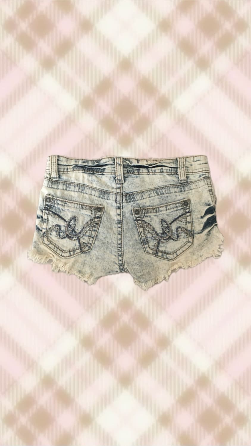 데님 청 데미지 숏팬츠 반바지 오네 갸루 펑크 와투케 빈티지 상품이미지2