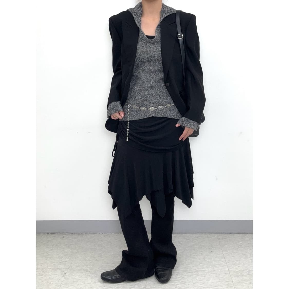 빈티지 그레이 니트 후드티 상품이미지5